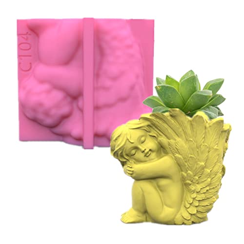 Blumentopf-Form, Silikon, Blumen, Übertopf, Gießbeton, für Seife, Gips, Fondant, Schokolade von DLUKENY