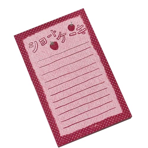 DLUKENY Haftnotizen, Erdbeermotiv, schöner Schreibblock, einfacher Notizblock, leicht zu schreiben, multifunktionaler Notizblöcke, Papierblock von DLUKENY