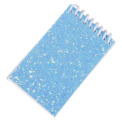 DLUKENY Kleines Notizbuch mit Doppelspulenbindung, Taschennotizblöcke mit 20 Blatt, unliniert, kleiner Skizzenblock mit bunten Pailletteneinband von DLUKENY