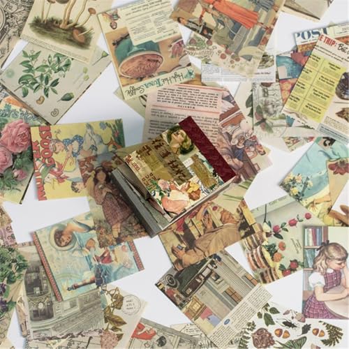 DLUKENY Papier Notizblöcke Kleiner Notizblock Schreibblock Notizblock Bastelpapier Retro Hintergrund Dekoration Papiere für Mädchen von DLUKENY