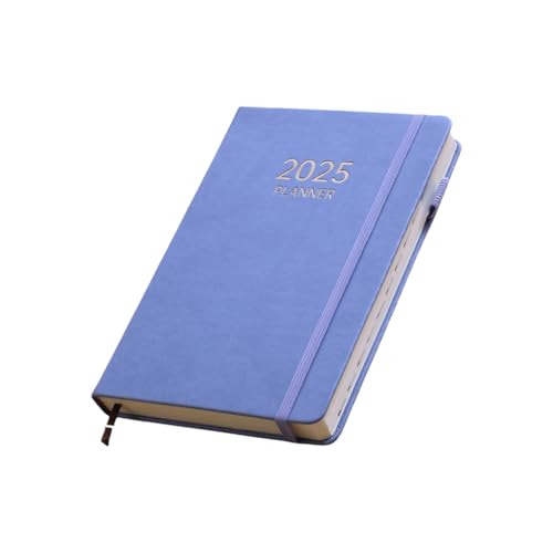 DLUKENY Tagesplaner 2025, Ganzjahresplaner, Notizbuch von bis Dezember, Hardcover, akademischer Planer mit buntem Monatsmarken von DLUKENY
