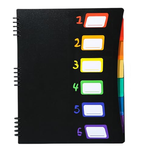 Erweiterbare Dokumentenmappe mit 6 Fächern, Briefform, mit herausnehmbaren Seiten, buntes nummeriertes Etikettenfenster, Aktenordner mit Gummiband Erweiterbare Dokumentenmappe mit 6 Fächern, Briefform, mit herausnehmbaren Seiten, buntes nummeriertes Etikettenfenster, Aktenordner mit Gummiband von DLUKENY