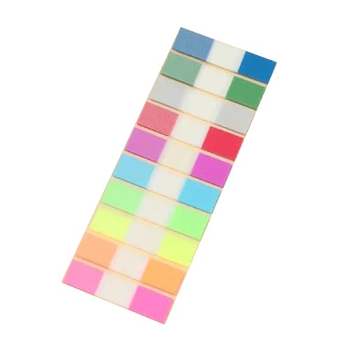 Farbige PET-Etiketten, 100/120 Stück, wiederbeschreibbar, beschreibbar, selbstklebend, PET-Notizen, Seitenmarker für Notizbuch, Planer, Ordner, Ordner, wiederbeschreibbare Klebe-Tabs von DLUKENY