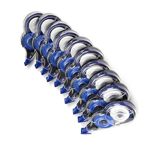 Korrekturroller, 8 m x 5 mm, weiß, schnell trocknend, insgesamt 80 m, für Schreiben, Tagebücher, Notizen, kontinuierliche Korrektur, 10 Stück Korrekturroller, 8 m x 5 mm, weiß, schnell trocknend, insgesamt 80 m, für Schreiben, Tagebücher, Notizen, kontinuierliche Korrektur, 10 Stück von DLUKENY