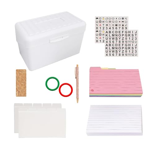 Notizpapier-Set, doppelseitig, liniert, mit 150 Blatt Notizkarten, Ordner, Ringen, Aufbewahrungsbox, Rezeptkarten-Box, 200 Blatt Notizpapier-Set, doppelseitig, liniert, mit 150 Blatt Notizkarten, Ordner, Ringen, Aufbewahrungsbox, Rezeptkarten-Box, 200 Blatt von DLUKENY