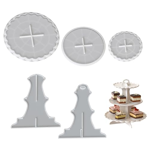 Silikonform mit 3 Etagen für Harzguss, Epoxidharz, Kuchenständer, Obst, Dessert, Tablett, Schmuckherstellungswerkzeug Silikonform mit 3 Etagen für Harzguss, Epoxidharz, Kuchenständer, Obst, Dessert, Tablett, Schmuckherstellungswerkzeug von DLUKENY