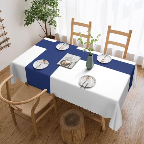 DLXW Fleckenabweisende Tischdecke mit finnischer Flagge, für Picknicks, Küchen und Feiertagsessen, Einheitsgröße DLXW Fleckenabweisende Tischdecke mit finnischer Flagge, für Picknicks, Küchen und Feiertagsessen, Einheitsgröße von DLXW