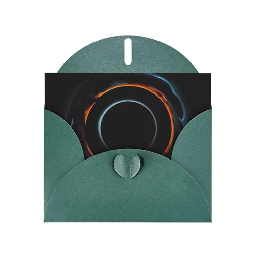DLXW Geheimnisvolle kosmische schwarze Löcher, leere Karte mit Umschlag, Grußkarte, Dankeskarte, 15,2 x 10,2 cm, dunkelgrüner Umschlag von DLXW