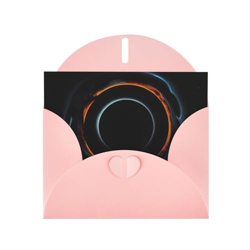 DLXW Geheimnisvolle kosmische schwarze Löcher, leere Karte mit Umschlag, Grußkarte, Dankeskarte, 15,2 x 10,2 cm, rosa Umschlag von DLXW