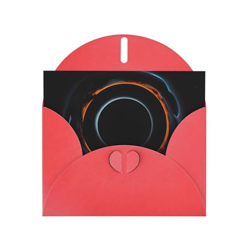 DLXW Geheimnisvolle kosmische schwarze Löcher, leere Karte mit Umschlag, Grußkarte, Dankeskarte, 15,2 x 10,2 cm, roter Umschlag von DLXW