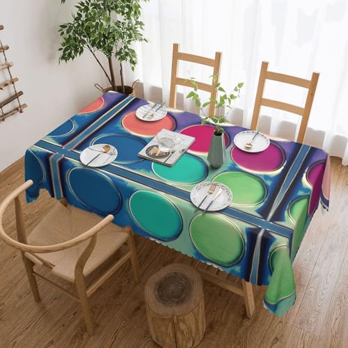 DLXW Hochwertige, schmutzabweisende, runde Farbpalette, Tischdecke für Picknicks, Küchen und Feiertagsessen, Einheitsgröße DLXW Hochwertige, schmutzabweisende, runde Farbpalette, Tischdecke für Picknicks, Küchen und Feiertagsessen, Einheitsgröße von DLXW