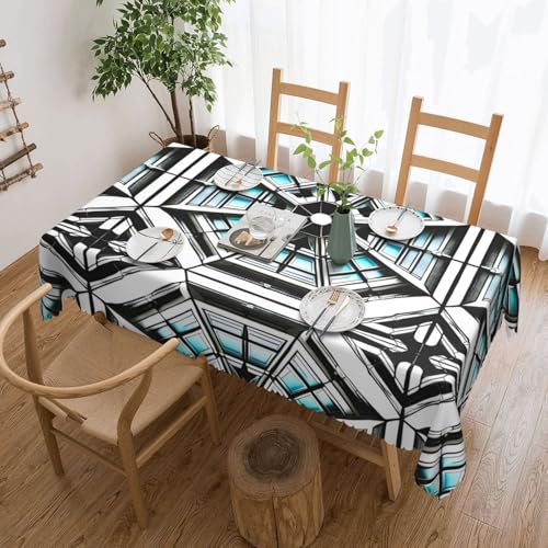 DLXW Hochwertige, schmutzabweisende Tischdecke mit achteckigem Bau, für Picknicks im Freien, gezackte Polyester-Tischdecke von DLXW