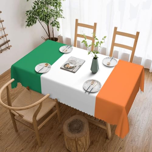 DLXW Hochwertige, schmutzabweisende Tischdecke mit irischer Flagge für Picknicks im Freien, gezackte Polyester-Tischdecke von DLXW