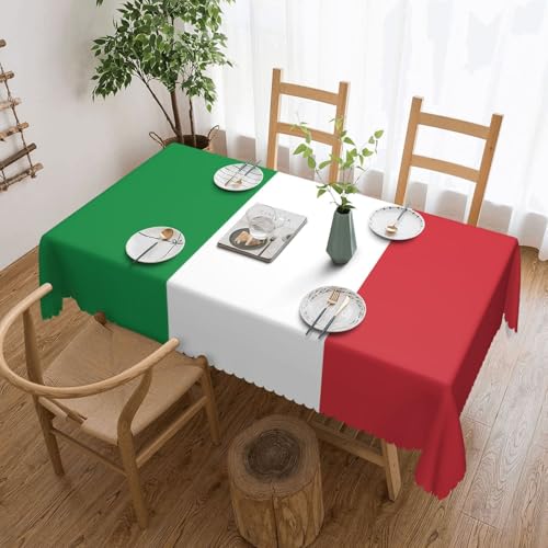 DLXW Hochwertige, schmutzabweisende Tischdecke mit italienischer Flagge, für Picknicks im Freien, gezackte Polyester-Tischdecke von DLXW