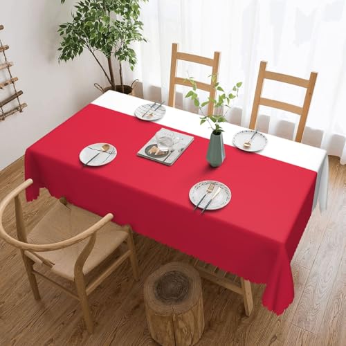 DLXW Hochwertige, schmutzabweisende Tischdecke mit polnischer Flagge, für Picknicks im Freien, gezackte Polyester-Tischdecke von DLXW