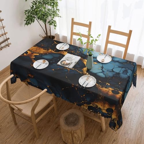 DLXW Premium Fleckenabweisende Tischdecke für Picknicks im Freien, Küche und Feiertagsessen, Schwarz / Gold, Einheitsgröße DLXW Premium Fleckenabweisende Tischdecke für Picknicks im Freien, Küche und Feiertagsessen, Schwarz / Gold, Einheitsgröße von DLXW