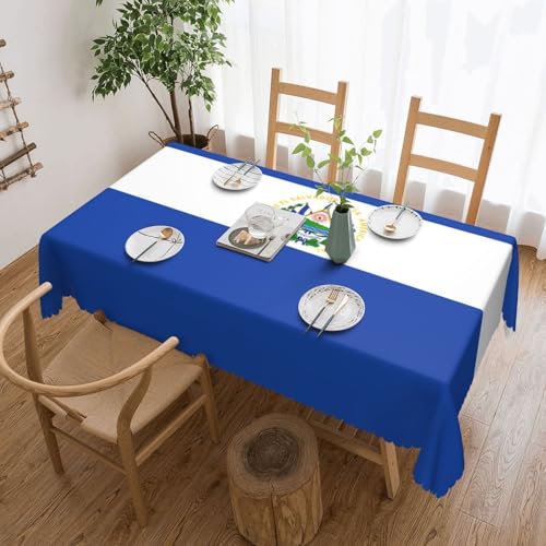 DLXW Premium Fleckenabweisende el Salvador Tischdecke für Picknicks im Freien, gezackte Polyester-Tischdecke von DLXW