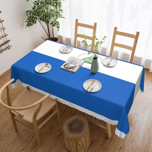 DLXW Premium Tischdecke, schmutzabweisend, Flagge von Nicaragua, für Picknicks im Freien, gezackte Polyester-Tischdecke von DLXW