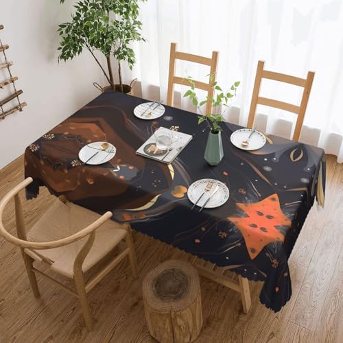 DLXW Premium Tischdecke, schmutzabweisend, mittelgroß, für Picknicks im Freien, gezackte Polyester-Tischdecke von DLXW