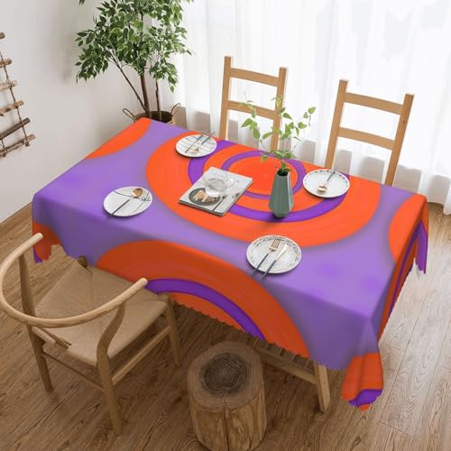 DLXW Premium Tischdecke, schmutzabweisend, rund, für Picknicks im Freien, gezackte Polyester-Tischdecke, Orange von DLXW
