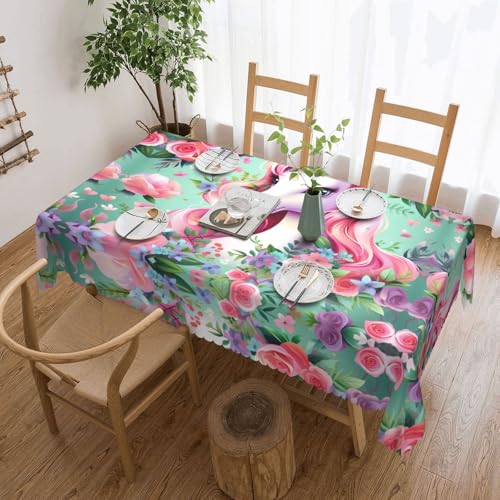 DLXW Premium Tischdecke mit Einhornmotiv, schmutzabweisend, für Picknicks, Küchen und Feiertagsessen, Einheitsgröße DLXW Premium Tischdecke mit Einhornmotiv, schmutzabweisend, für Picknicks, Küchen und Feiertagsessen, Einheitsgröße von DLXW