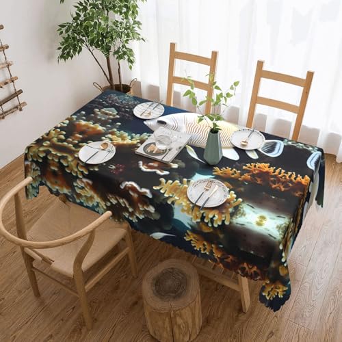 DLXW Premium Tischdecke mit Fischmotiv, schmutzabweisend, für Picknicks, Küchen und Feiertagsessen, Einheitsgröße DLXW Premium Tischdecke mit Fischmotiv, schmutzabweisend, für Picknicks, Küchen und Feiertagsessen, Einheitsgröße von DLXW