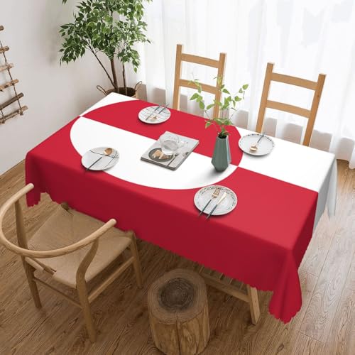 DLXW Premium Tischdecke mit grönländischer Flagge für Picknicks im Freien, gezackte Polyester-Tischdecke von DLXW
