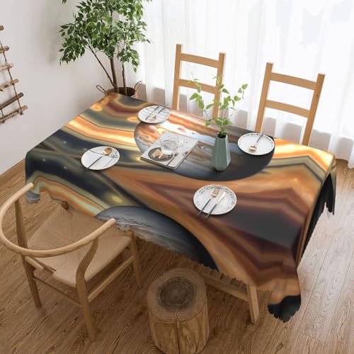DLXW Premium schmutzabweisende Jupiter-Tischdecke für Picknicks im Freien, gezackte Polyester-Tischdecke von DLXW