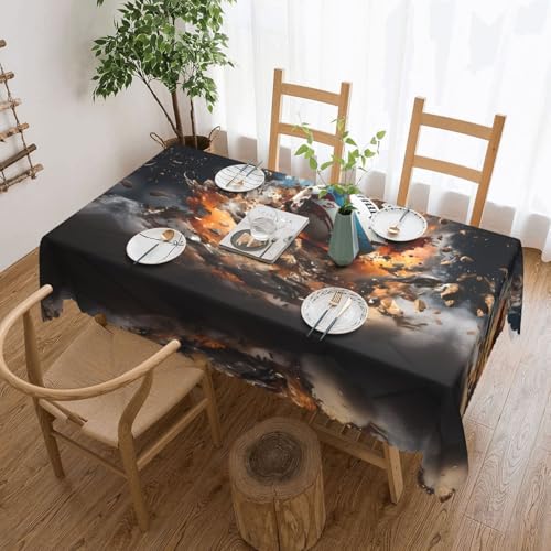 DLXW Premium schmutzabweisende Rugby-Tischdecke für Picknicks im Freien, gezackte Polyester-Tischdecke von DLXW