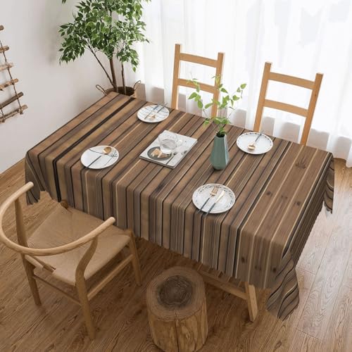 DLXW Premium schmutzabweisende Tischdecke aus Massivholz für Picknicks im Freien, gezackte Polyester-Tischdecke von DLXW
