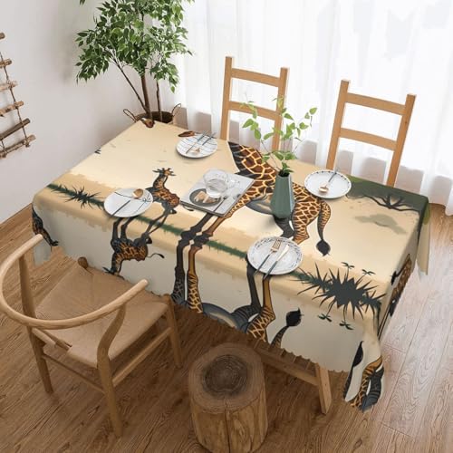 DLXW Premium schmutzabweisende Tischdecke mit Giraffen-Motiv für Picknicks im Freien, Küche und Feiertagsessen, Einheitsgröße DLXW Premium schmutzabweisende Tischdecke mit Giraffen-Motiv für Picknicks im Freien, Küche und Feiertagsessen, Einheitsgröße von DLXW