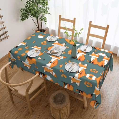 DLXW Premium schmutzabweisende gelbe Fuchs-Tischdecke für Picknicks im Freien, Küche und Feiertagsessen, Einheitsgröße DLXW Premium schmutzabweisende gelbe Fuchs-Tischdecke für Picknicks im Freien, Küche und Feiertagsessen, Einheitsgröße von DLXW