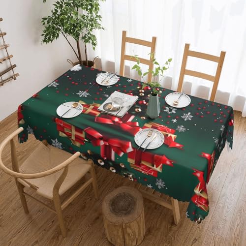 DLXW Premium schmutzabweisende runde Christbaum-Tischdecke für Picknicks im Freien, gezackte Polyester-Tischdecke von DLXW