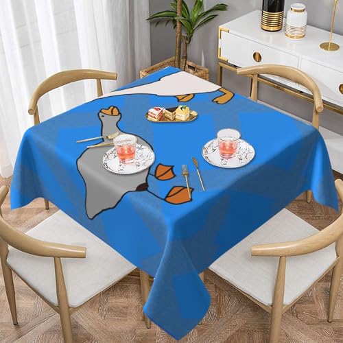 DLXW Quadratische Tischdecke, elegantes und strapazierfähiges Polyestergewebe, das die Tischplatten vor Flecken und Kratzern schützt, für alle Anlässe geeignet, Graue Gans (152,4 x 152,4 cm) von DLXW