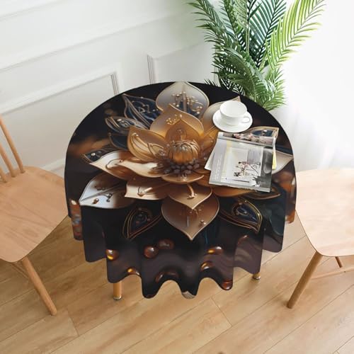 DLXW Runde Tischdecke, 152,4 cm, wasserdichtes Polyester, vielseitige dekorative Tischdecke für Outdoor, Indoor, Festivals, Partys usw., um Ihren Tisch zu schützen DLXW Runde Tischdecke, 152,4 cm, wasserdichtes Polyester, vielseitige dekorative Tischdecke für Outdoor, Indoor, Festivals, Partys usw., um Ihren Tisch zu schützen von DLXW