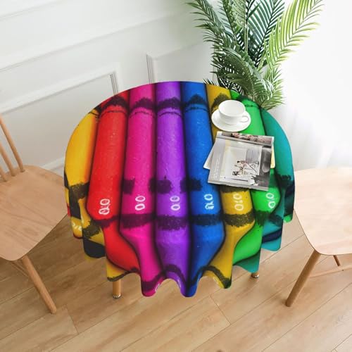 DLXW Tischdecke, rund, wasserabweisend, Polyester, ideal für Innen- und Außenbereich, Bankette, Cafés, Picknicks und mehr, 152,4 cm DLXW Tischdecke, rund, wasserabweisend, Polyester, ideal für Innen- und Außenbereich, Bankette, Cafés, Picknicks und mehr, 152,4 cm von DLXW