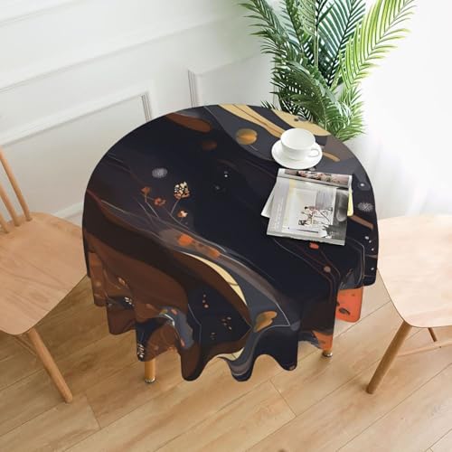 DLXW Tischdecke, rund, wasserabweisend, Polyester, ideal für Innen- und Außenbereich, Bankette, Cafés, Picknicks und mehr, Größe M, 152,4 cm DLXW Tischdecke, rund, wasserabweisend, Polyester, ideal für Innen- und Außenbereich, Bankette, Cafés, Picknicks und mehr, Größe M, 152,4 cm von DLXW