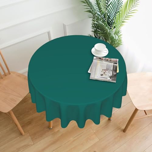 DLXW Tischdecke, rund, wasserabweisend, Polyester, ideal für Innen- und Außenbereich, Bankette, Cafés, Picknicks und mehr, einfarbig, Dunkelgrün, 152,4 cm DLXW Tischdecke, rund, wasserabweisend, Polyester, ideal für Innen- und Außenbereich, Bankette, Cafés, Picknicks und mehr, einfarbig, Dunkelgrün, 152,4 cm von DLXW