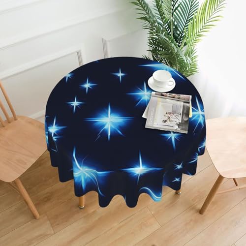 DLXW Tischdecke für runde Tische, Cartoon, blauer Stern DLXW Tischdecke für runde Tische, Cartoon, blauer Stern von DLXW