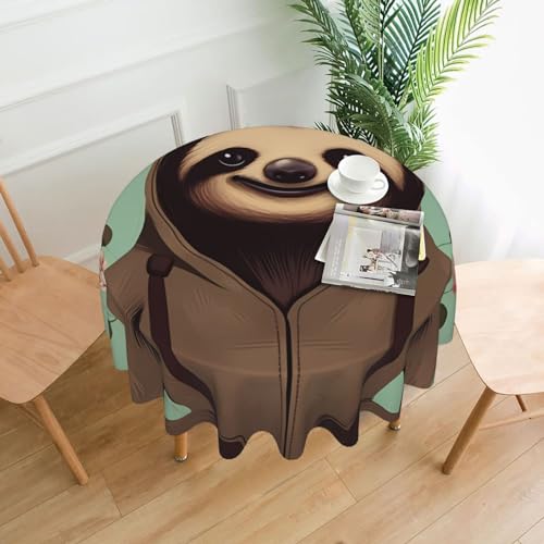 DLXW Tischdecke für runde Tische, Cartoon-Faultiere DLXW Tischdecke für runde Tische, Cartoon-Faultiere von DLXW