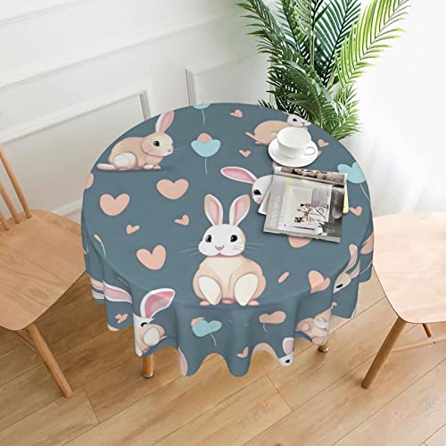 DLXW Tischdecke für runde Tische, Cartoon-Hase DLXW Tischdecke für runde Tische, Cartoon-Hase von DLXW