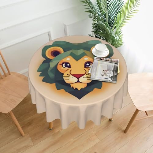 DLXW Tischdecke für runde Tische, Cartoon-Löwe DLXW Tischdecke für runde Tische, Cartoon-Löwe von DLXW