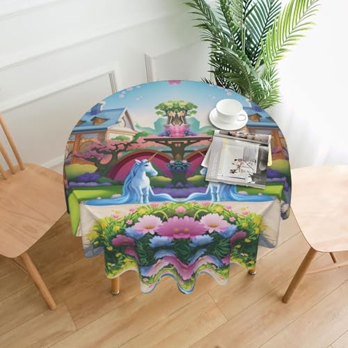DLXW Tischdecke für runde Tische, Einhorn-Märchen DLXW Tischdecke für runde Tische, Einhorn-Märchen von DLXW