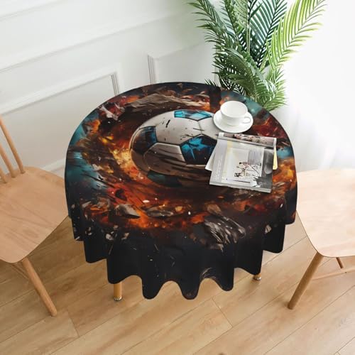 DLXW Tischdecke für runde Tische, Feuerwerkskörper, Fußball DLXW Tischdecke für runde Tische, Feuerwerkskörper, Fußball von DLXW