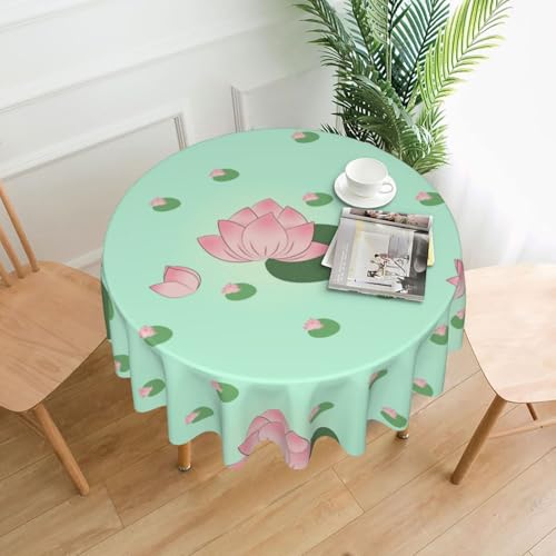DLXW Tischdecke für runde Tische, Lotusblumen, die auf Blüte warten DLXW Tischdecke für runde Tische, Lotusblumen, die auf Blüte warten von DLXW