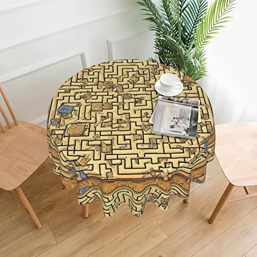 DLXW Tischdecke für runde Tische, Schatzlabyrinth DLXW Tischdecke für runde Tische, Schatzlabyrinth von DLXW