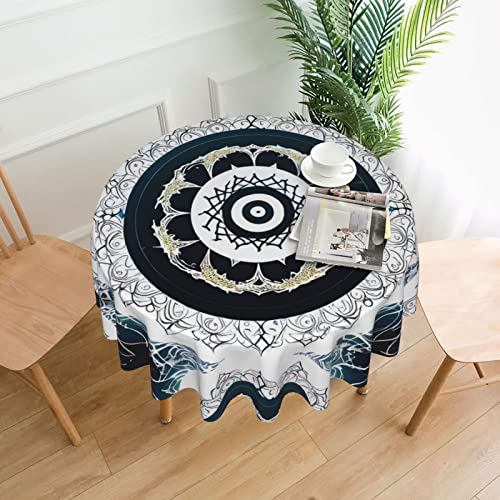 DLXW Tischdecke für runde Tische, Schwarz und Weiß, rund, Totem DLXW Tischdecke für runde Tische, Schwarz und Weiß, rund, Totem von DLXW