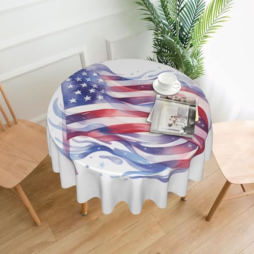 DLXW Tischdecke für runde Tische, amerikanische Flagge DLXW Tischdecke für runde Tische, amerikanische Flagge von DLXW
