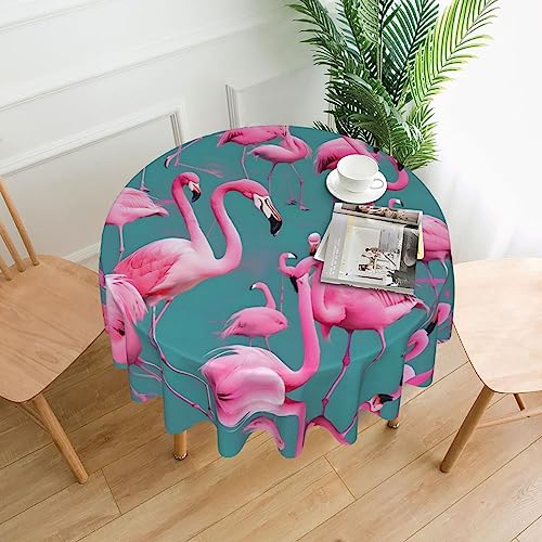DLXW Tischdecke für runde Tische, eine Flamingo-Flocke DLXW Tischdecke für runde Tische, eine Flamingo-Flocke von DLXW