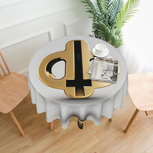 DLXW Tischdecke für runde Tische, goldenes Muster von DLXW